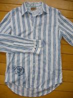 CAST IRON bloes wit blauw streep maat L - nieuw -, Wit, Nieuw, Ophalen of Verzenden, Halswijdte 41/42 (L)