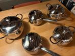 Sola pannenset, vijf-delig, Ophalen of Verzenden, Zo goed als nieuw, Rvs, Pannenset