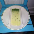 Mooie aspergeschaal met asperge opdruk - made in France, Huis en Inrichting, Ophalen, Gebruikt, Keramiek, Schaal of Schalen
