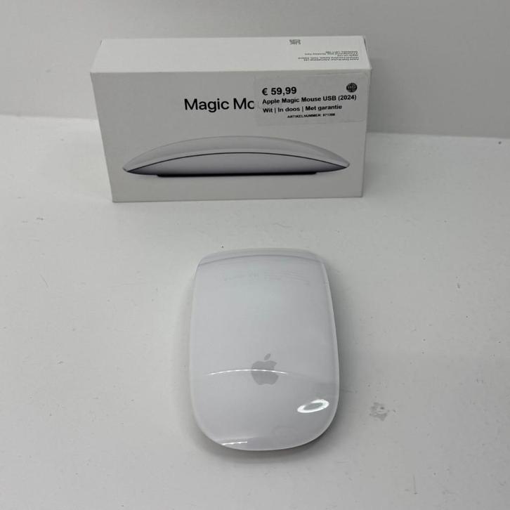 Apple Magic Mouse USB (2024) Wit | In doos | Met garantie, Computers en Software, Muizen, Zo goed als nieuw, Muis, Draadloos, Ophalen of Verzenden