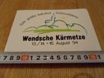 sticker Duitsland Kermis Wendsche K"rmetze 1994 *, Ophalen, Zo goed als nieuw, Bedrijf of Vereniging
