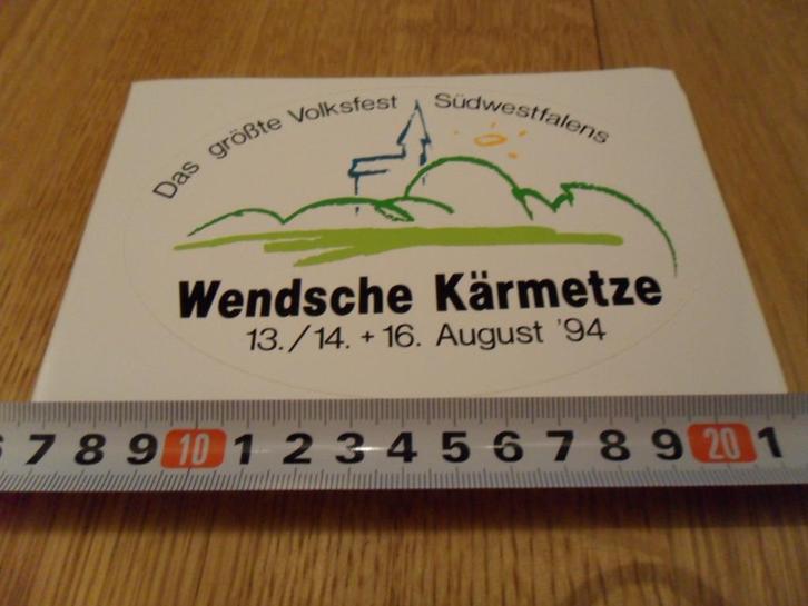 sticker Duitsland Kermis Wendsche K"rmetze 1994 *, Verzamelen, Stickers, Zo goed als nieuw, Bedrijf of Vereniging, Ophalen