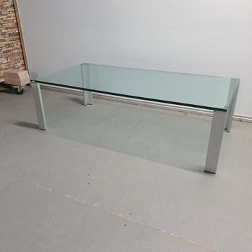 Lourens Fischer glazen salontafel  - 140x70 cm beschikbaar voor biedingen