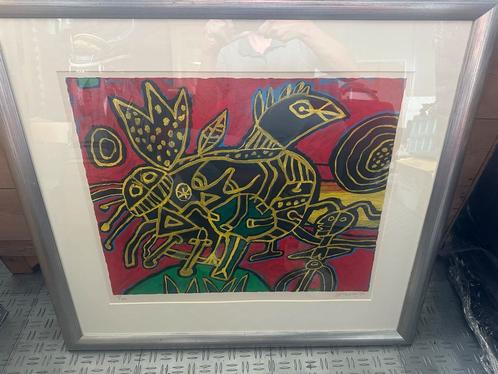 Corneille Zeefdruk Ingelijst en Gesigneerd - Kleurrijk Kunst, Antiek en Kunst, Kunst | Litho's en Zeefdrukken, Ophalen of Verzenden