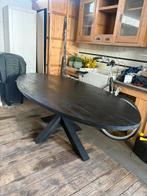 Ovale Mangohouten Eettafel zwart, Huis en Inrichting, Tafels | Eettafels, 100 tot 150 cm, 200 cm of meer, Ophalen of Verzenden