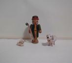 Oud houten herdertje met een lammetje en schaapje schaapjes., Verzenden