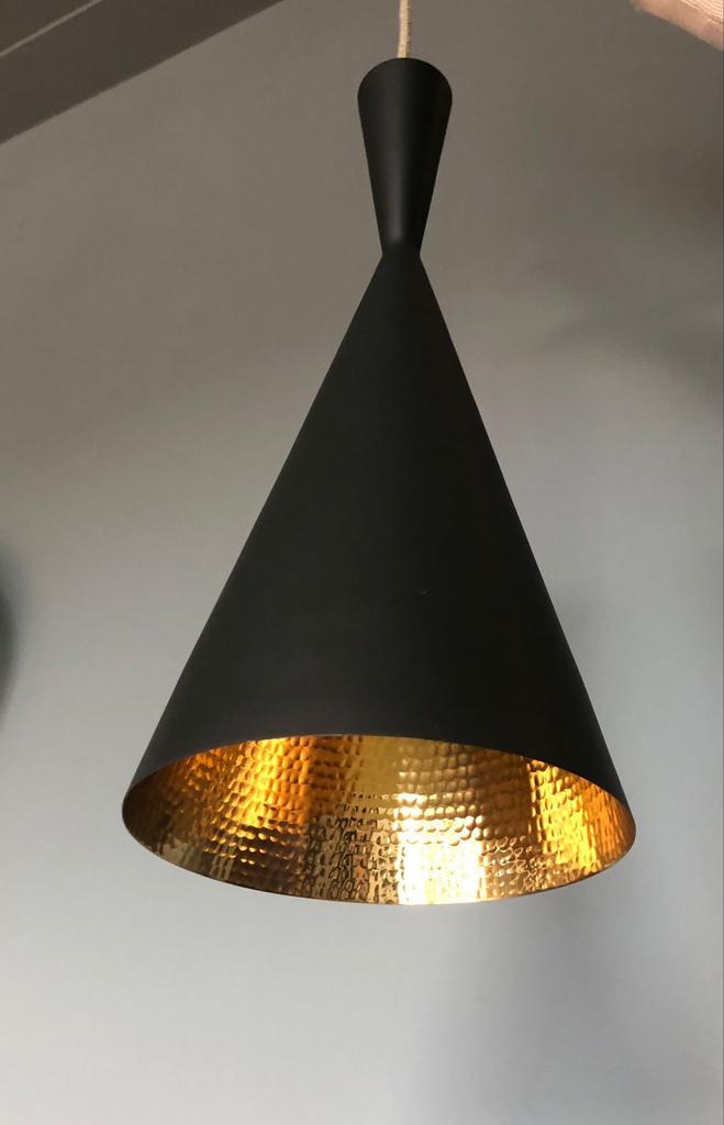 Tom Dixon Beat Tall Hanglamp Zwart, Huis en Inrichting, Lampen | Hanglampen, Zo goed als nieuw, 75 cm of meer, Metaal, Ophalen of Verzenden