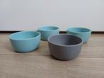 Royal VKB schaaltjes, licht grijs en mint, 10cm, 4 stuks, Overige materialen, Ophalen of Verzenden, Overige stijlen, Schaal of Schalen