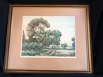 Roger Hebbelinck Schilderij/Ets - 67x56cm/42x34cm, Ophalen of Verzenden