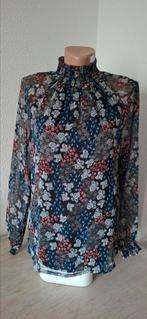 Elegante zwarte blouse/top met patroon Ichi maat 34 / Xs/S, Overige kleuren, Ophalen of Verzenden, Zo goed als nieuw, Maat 34 (XS) of kleiner