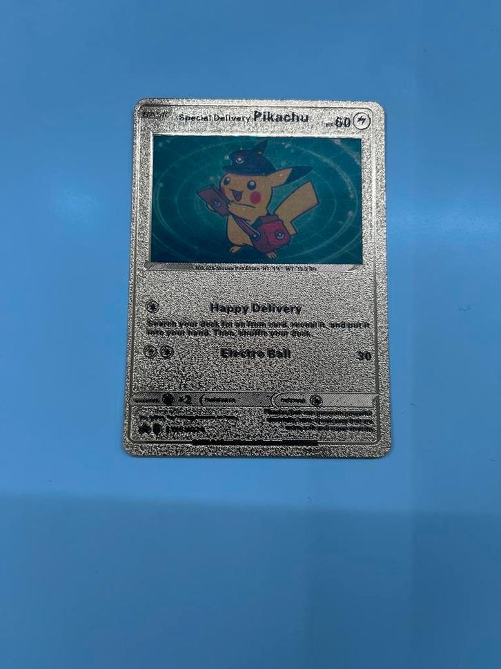 Special Delivery Pikachu Pokemon Kaart, Hobby en Vrije tijd, Verzamelkaartspellen | Pokémon, Zo goed als nieuw, Losse kaart, Foil