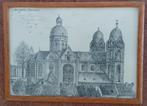 Mooie, oude pentekening van kerk in Tilburg, Ophalen of Verzenden