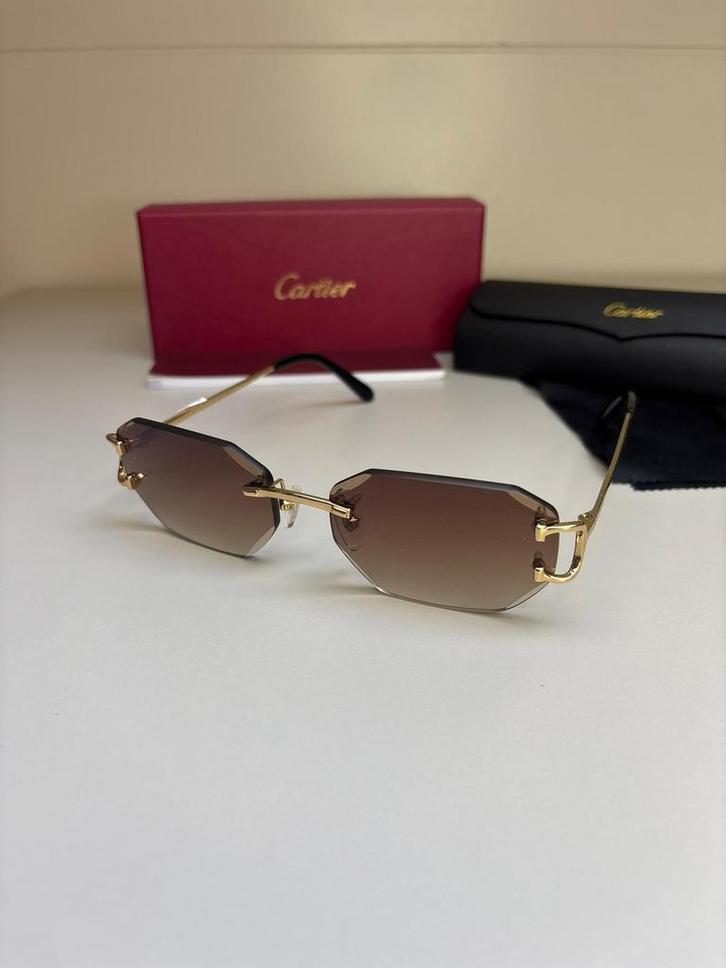 Cartier Picadilly - Bruine Diamond Cut glazen + Toebehoren, Sieraden, Tassen en Uiterlijk, Zonnebrillen en Brillen | Heren, Nieuw