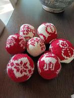 Vintage Gebreide Kerstballen - Rood/Wit, Ophalen of Verzenden, Gebruikt