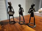 Afrikaanse bronzen beeldjes - set van 3, Ophalen of Verzenden
