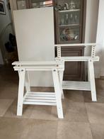 Ikea vaste schragen en tafelblad wit, Ophalen, In hoogte verstelbaar, Zo goed als nieuw, Bureau