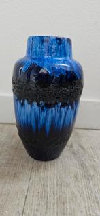 Vintage Scheurich West Germany Vaas - Blauw/Zwart, Ophalen of Verzenden