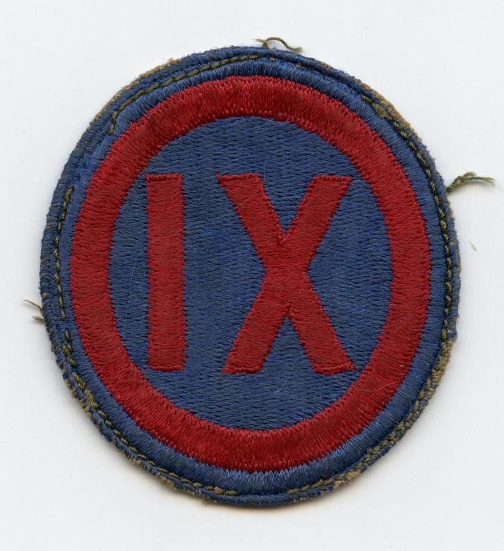 WO2 US 9th Army Corps Patch (Greenback), Verzamelen, Militaria | Tweede Wereldoorlog, Landmacht, Embleem of Badge, Amerika, Ophalen of Verzenden