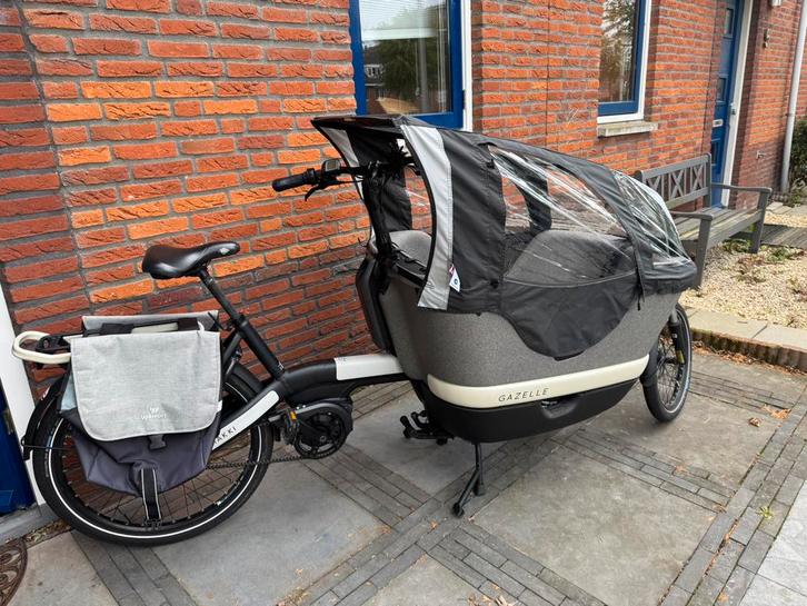 Gazelle Makki Load 2023 incl accessoires, Fietsen en Brommers, Fietsen | Bakfietsen, Zo goed als nieuw, Gazelle, 3 kinderen, Elektrisch