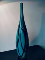 Murano Vaas Zwart Petrol Art Design 1990, Ophalen of Verzenden