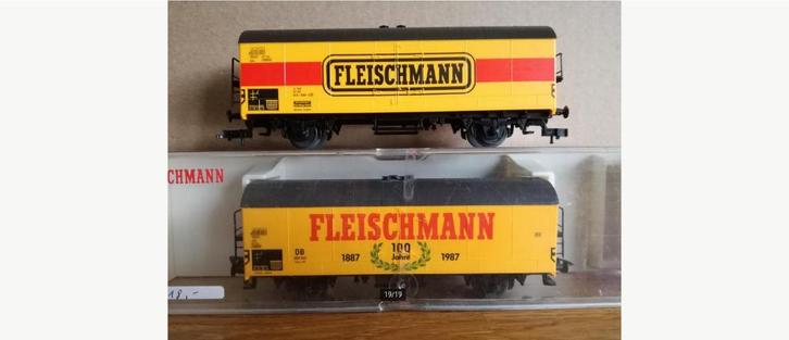 2 stuks Fleischmann H0 Gesloten goederenwagons FLEISCHMANN, Hobby en Vrije tijd, Modeltreinen | H0, Gebruikt, Wagon, Gelijkstroom of Wisselstroom