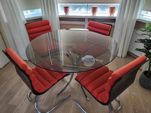 Vintage design eethoek, Huis en Inrichting, Tafels | Eettafels, Gebruikt, 100 tot 150 cm, 100 tot 150 cm, Vier personen, Rond