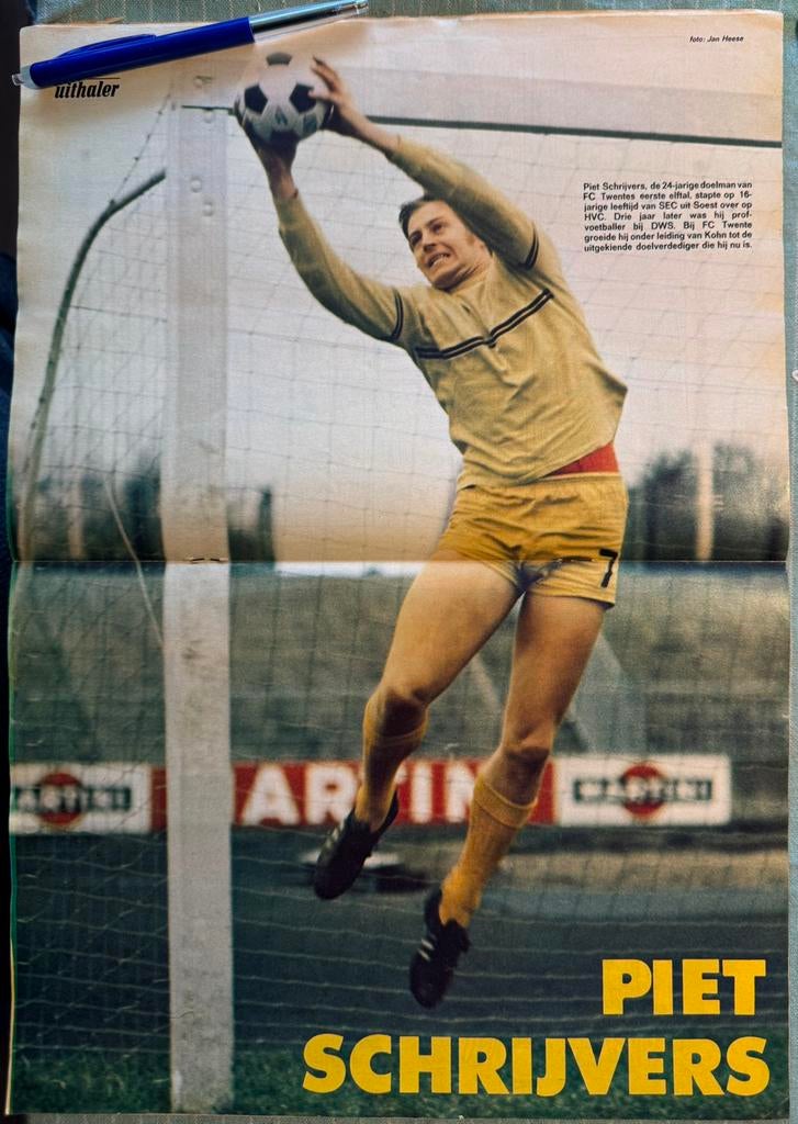 2 posters 1971 Piet Schrijvers FC Twente, Verzenden, 1960 tot 1980, Knipsel(s)