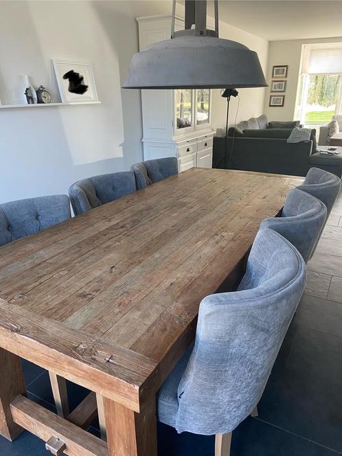 Zware teak tafel, kloostertafel 240x100, Huis en Inrichting, Complete eetkamers, Zo goed als nieuw, Ophalen of Verzenden