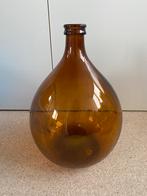 Vintage originele bruine glazen wijnfles / gist fles, Ophalen, Overige kleuren, Minder dan 50 cm, Glas