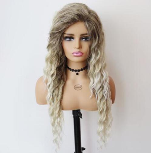 Asblonde Krullende Ombre Pruik Krullen Haar Blonde Dames, Sieraden, Tassen en Uiterlijk, Uiterlijk | Haarverzorging, Nieuw, Pruik of Haarverlenging