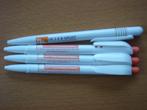 4 Reclame Pennen met Oranje Accent , Verzamelen, Pennenverzamelingen, Overige merken, Gebruikt, Balpen, Ophalen of Verzenden