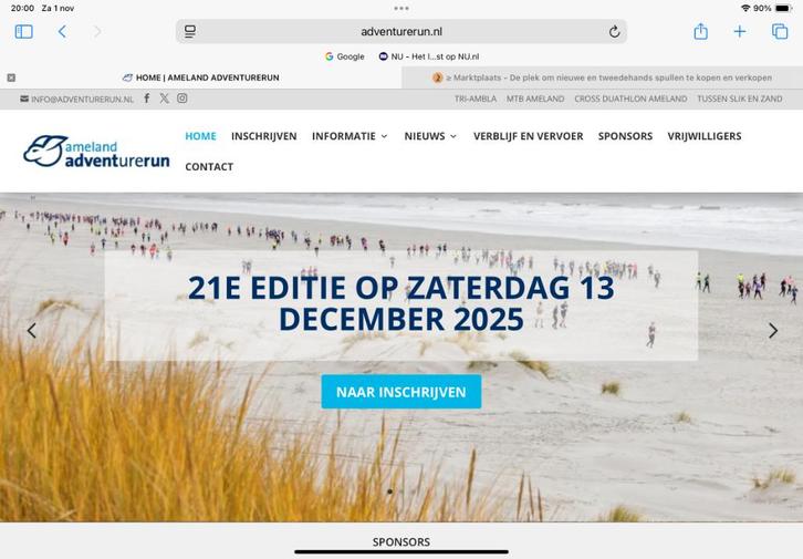 Startbewijs halve marathon Ameland, Sport en Fitness, Loopsport en Atletiek, Nieuw, Overige typen, Hardlopen, Overige merken, Ophalen