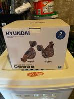 Hyundai solar tuin kip 2x, Tuin en Terras, Buitenverlichting, Zonne-energie, Staal, Minder dan 50 watt, Nieuw