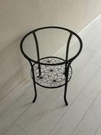 Bijzettafel, Huis en Inrichting, Tafels | Bijzettafels, Ophalen, Zo goed als nieuw, Rond, Glas