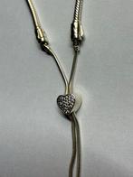 Pandora Armband met Hart Bedel, Ophalen of Verzenden, Zo goed als nieuw, Zilver, Met strass