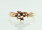 Antieke roségouden ring zaadparel granaat, Sieraden, Tassen en Uiterlijk, Antieke sieraden, Ophalen of Verzenden, Zilver, Ring