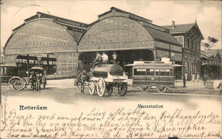 Rotterdam Maasstation VIVAT No. 2035 TOPKAART st 1903, Verzamelen, Ansichtkaarten | Nederland, Gelopen, Zuid-Holland, Voor 1920