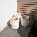 Plantenpotten creme glazuur plantenpot tuin terras, Tuin, Steen, Gebruikt, Minder dan 30 cm