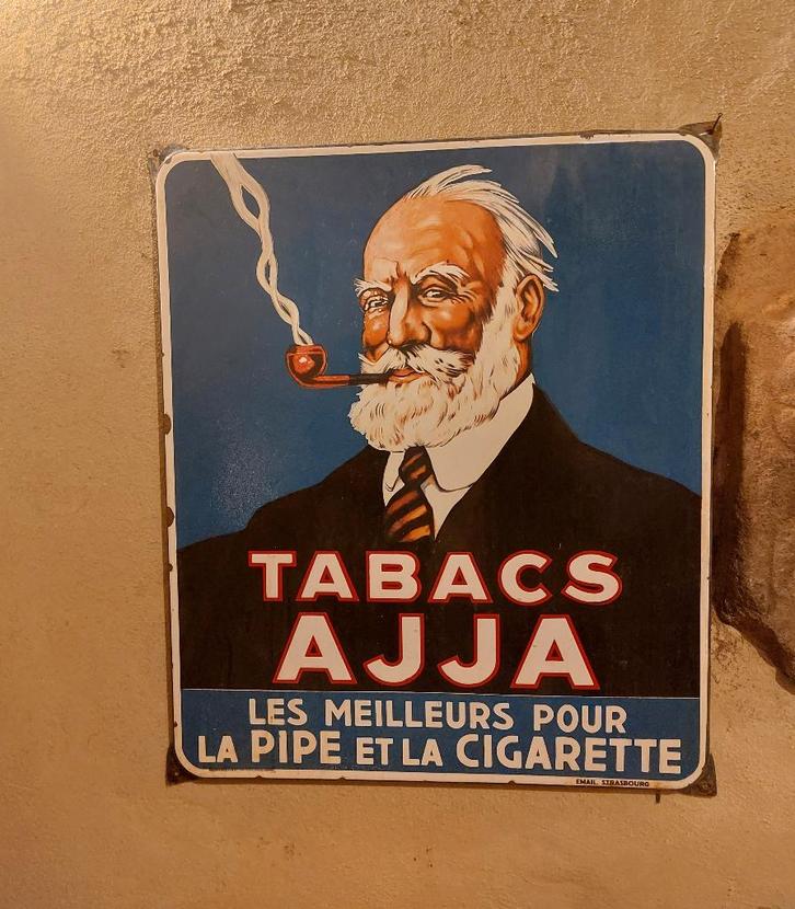 emaille reclamebord AJJA 1958 Strasbourg nr 2, Verzamelen, Merken en Reclamevoorwerpen, Gebruikt, Reclamebord, Ophalen