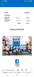 Startbewijs halve marathon asml eindhoven, Tickets en Kaartjes, Recreatie | Pretparken en Attractieparken, Eén persoon, Ticket of Toegangskaart