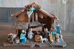 Mooie, kleine, authentieke kerststal met figuren, Ophalen of Verzenden, Gebruikt