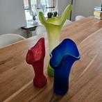 Costa Boda vaasjes - set van 3, Huis en Inrichting, Woonaccessoires | Vazen, Ophalen of Verzenden, Minder dan 50 cm, Rood, Glas