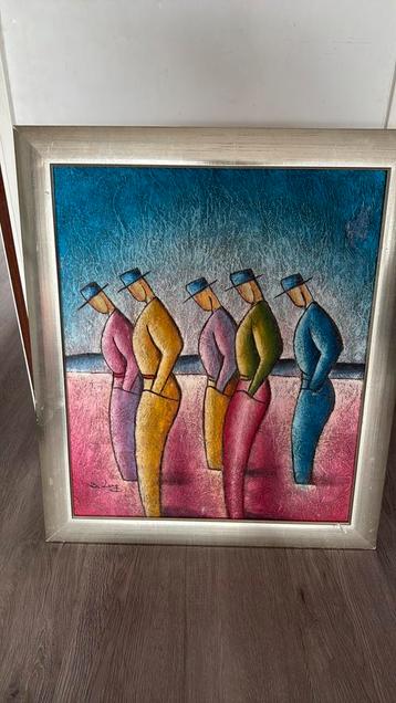 Five Standing Men by Benyamin Long colorfull  beschikbaar voor biedingen