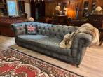 Chesterfield Set in Stoere Vintage leer grijs zwart gevlamd, Ophalen, Info@chesterfieldjunkie.nl, Zo goed als nieuw, Chesterfield