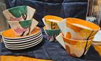 Theeservies, art-deco style, naar Clarice Cliff, Ophalen of Verzenden