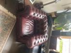 Chesterfield sofa echt leder!, Ophalen, Gebruikt, Chesterfield, 100 tot 125 cm
