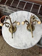 2 Antieke bronzen wandlampen, Antiek en Kunst, Antiek | Lampen, Ophalen of Verzenden