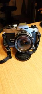 Vintage Nikon FG-20 FotoCamera + 28mm/1.28 NikonSeriesE Lens, Ophalen of Verzenden, Zo goed als nieuw, Spiegelreflex, Nikon