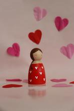 Valentijns pegdoll houten poppetje liefde spelen kado klas, Ophalen of Verzenden, Nieuw, Overige typen