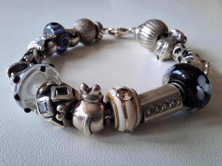 Zilveren Trollbeads armband, Sieraden, Tassen en Uiterlijk, Armbanden, Zo goed als nieuw, Zilver, Zilver, Met bedels of kralen